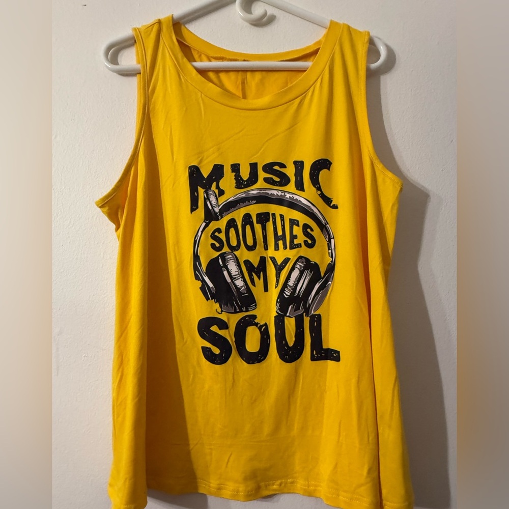 Bright Yellow Music Tank Top Size XXL